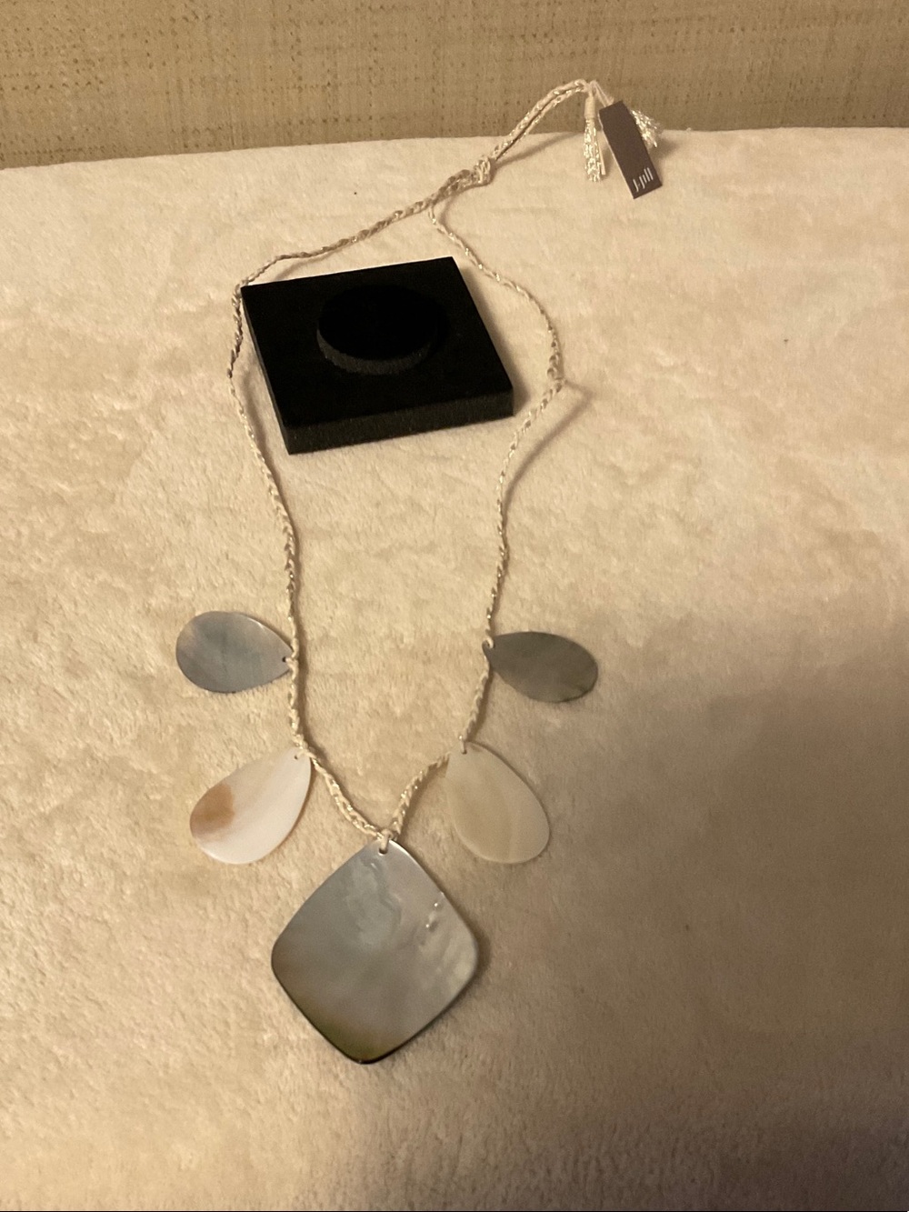 J. Jill Neutral Mother-of-Pearl Teardrop & Square Pendant Necklace